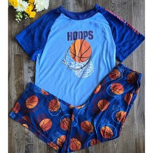 Y2K Faded Glory Boys Basketball‎ Hoops Sleepwear Pajama Set Size L 10/12